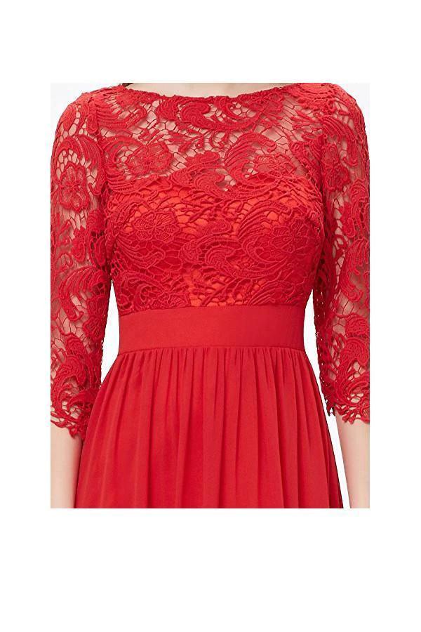 Lace Long Sleeve Floor Length Evening Dress Prom Dress PG271 - Image 3