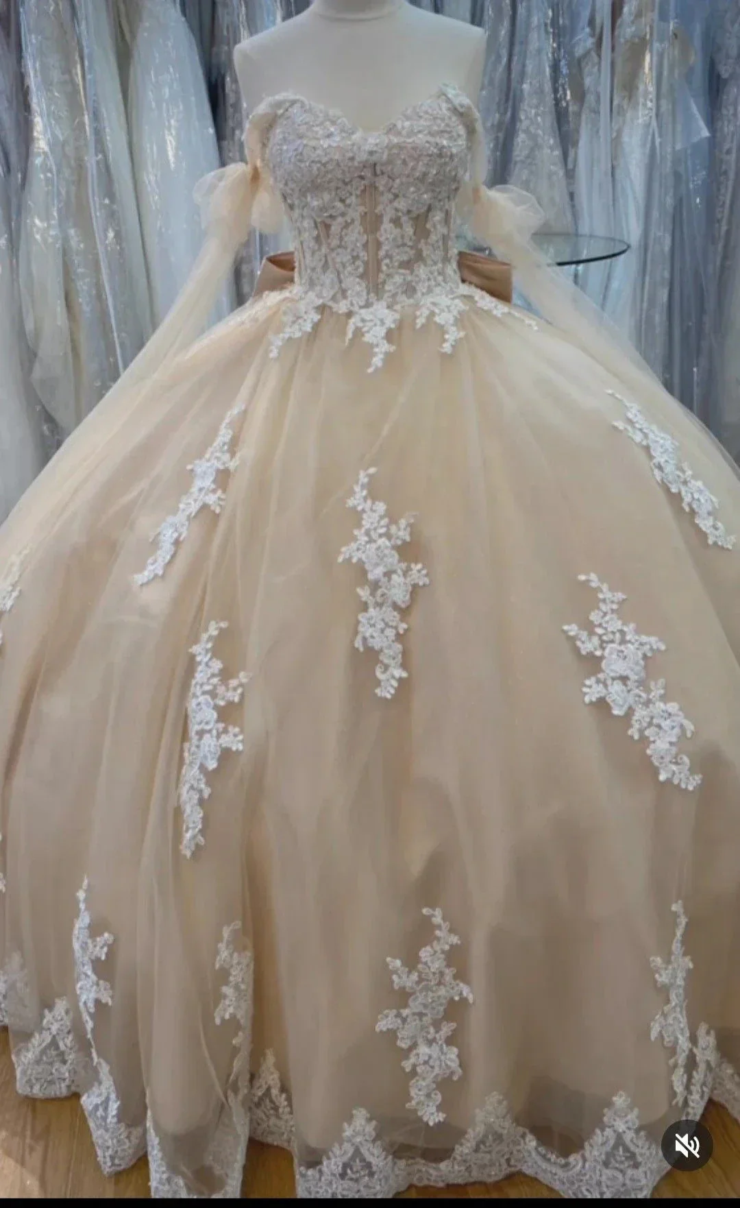 A-line Lace Tulle Ball Gown Sweet 16 Dress Y4013 - Image 2