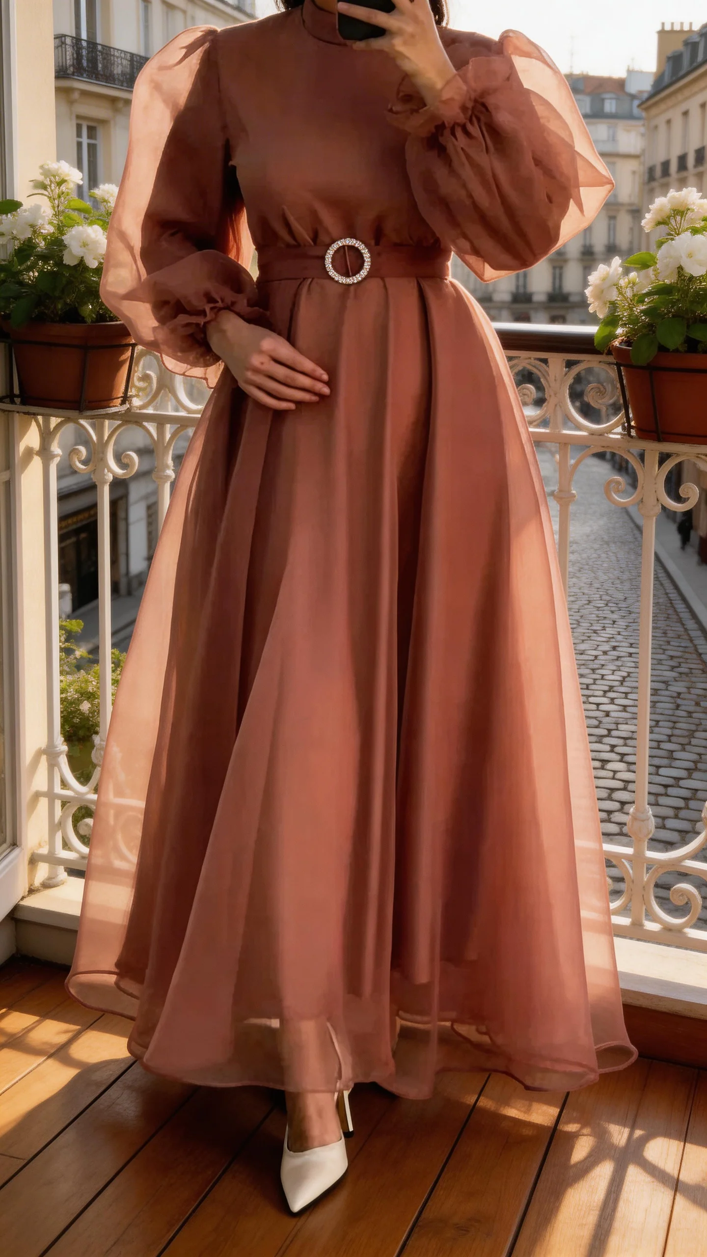A-Line Long Sleeves Prom Dresses Formal Evening Gown Y5784 - Image 2