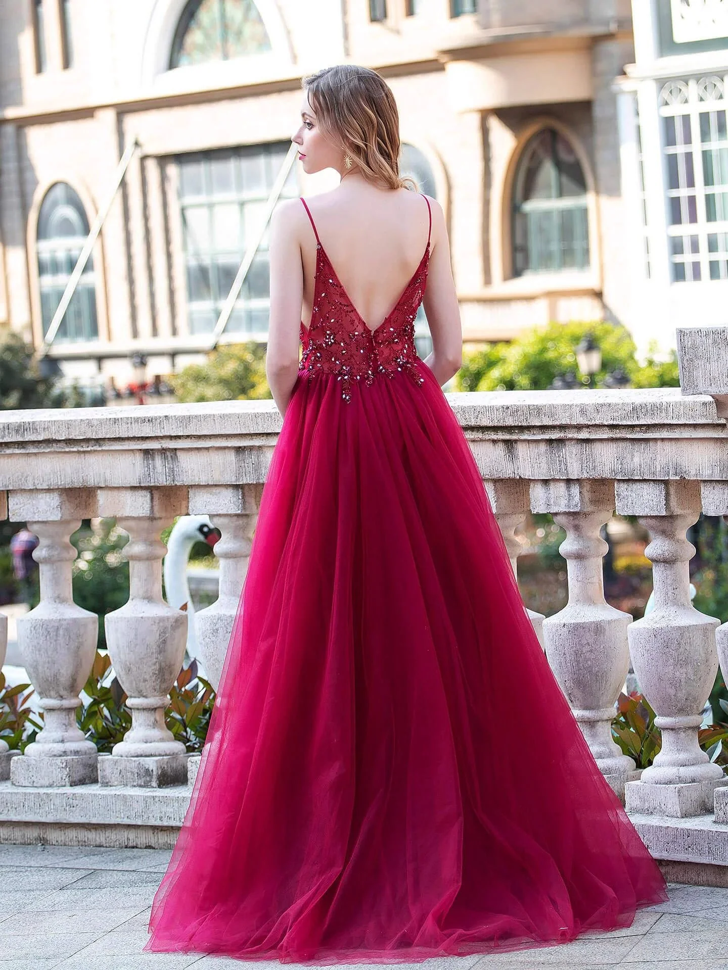 A-line Luxurious Sexy Formal Evening Dresses Spaghetti Strap Sleeveless With Slit Floor Length Prom Dresses - Image 5