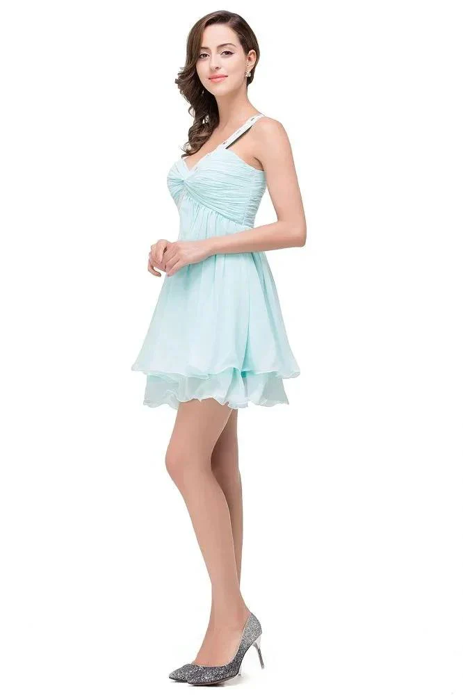 A-line One Shoulder Chiffon Homecoming Dress - Image 3