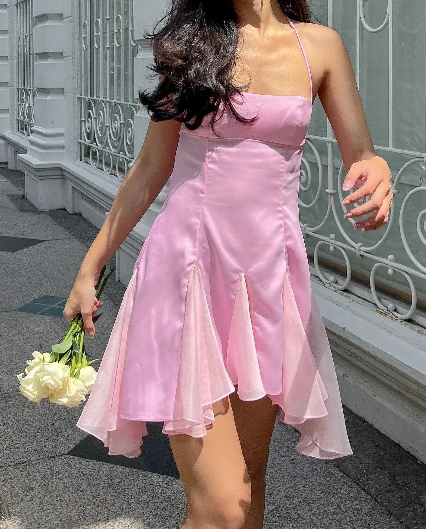 A-line Pink Homecoming Dress Pink Cocktail Dress Y2667 - Image 2