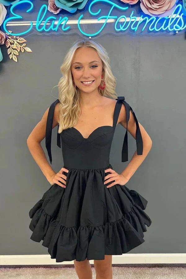 A-line Pink Ruffle Cute Sweetheart Homecoming Dresses PD491 - Image 7