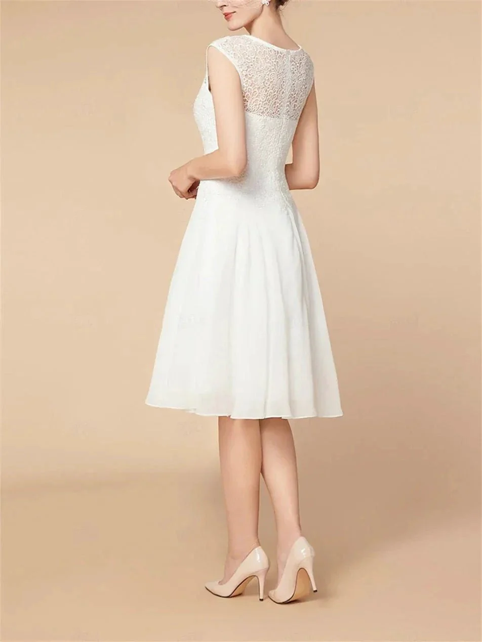 A-Line/Princess 3/4 Length Sleeve Knee Length Mother of the Bride Dresses with Wraps - Image 4