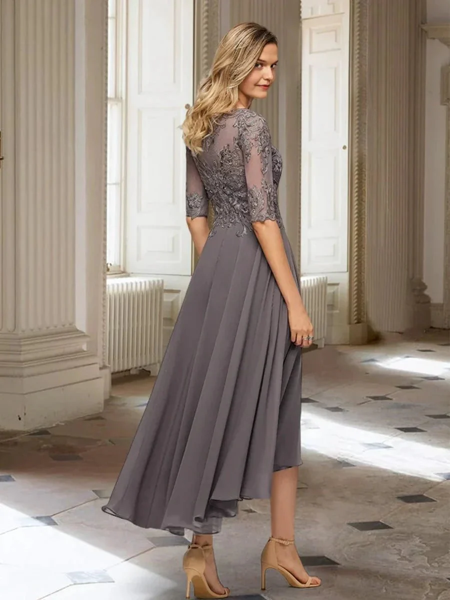 A-Line/Princess Half Sleeves Mother of the Bride Dresses with Applique - Image 2