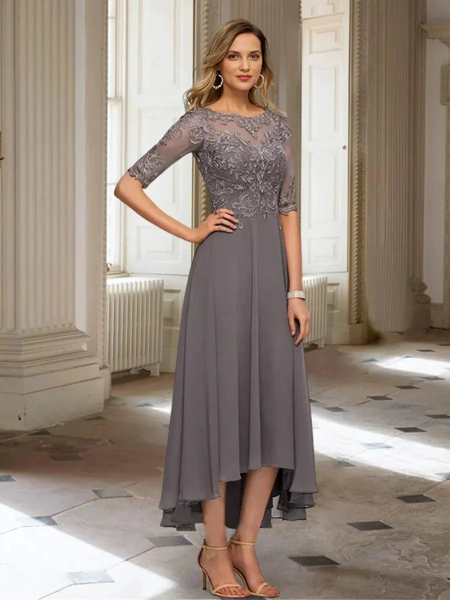 A-Line/Princess Half Sleeves Mother of the Bride Dresses with Applique - Image 3
