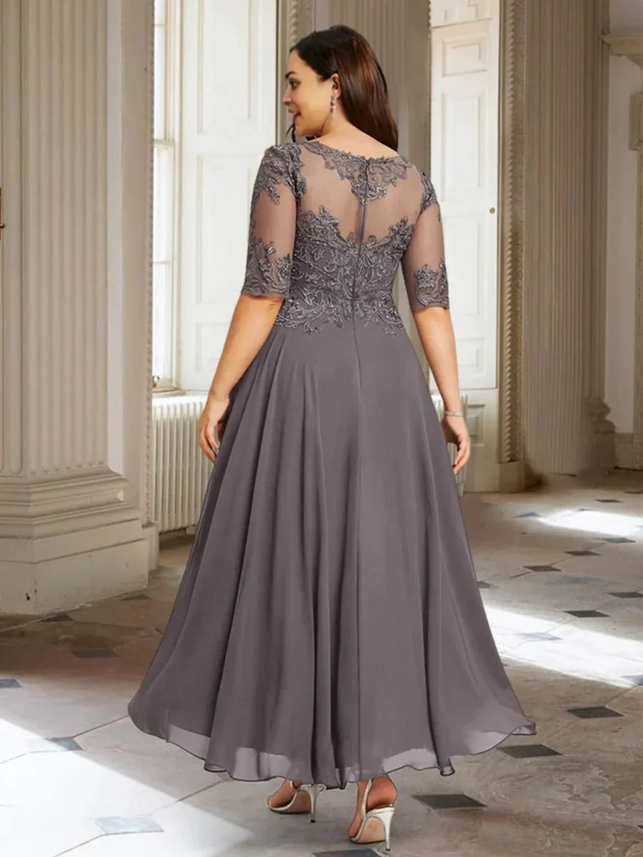 A-Line/Princess Half Sleeves Mother of the Bride Dresses with Applique - Image 4