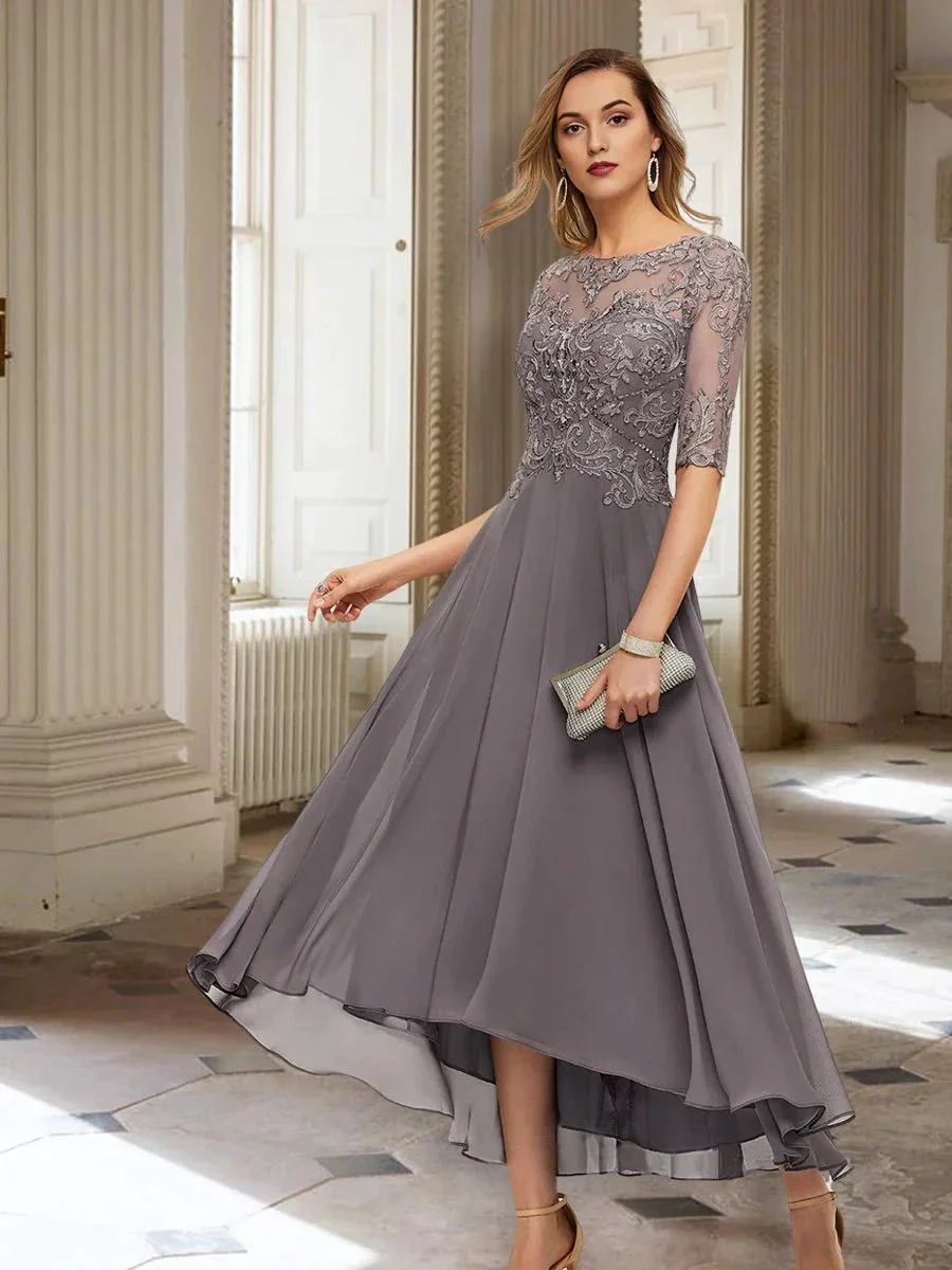 A-Line/Princess Half Sleeves Mother of the Bride Dresses with Applique - Image 5