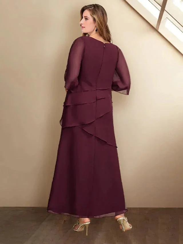 A-Line/Princess Jewel Neck Ankle-Length Mother of the Bride Dresses - Image 2