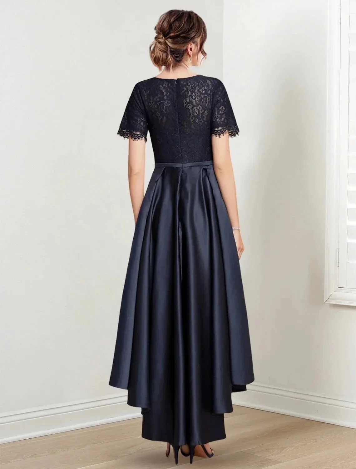 A-Line/Princess Jewel Neck Asymmetrical Mother of the Bride Dresses - Image 2