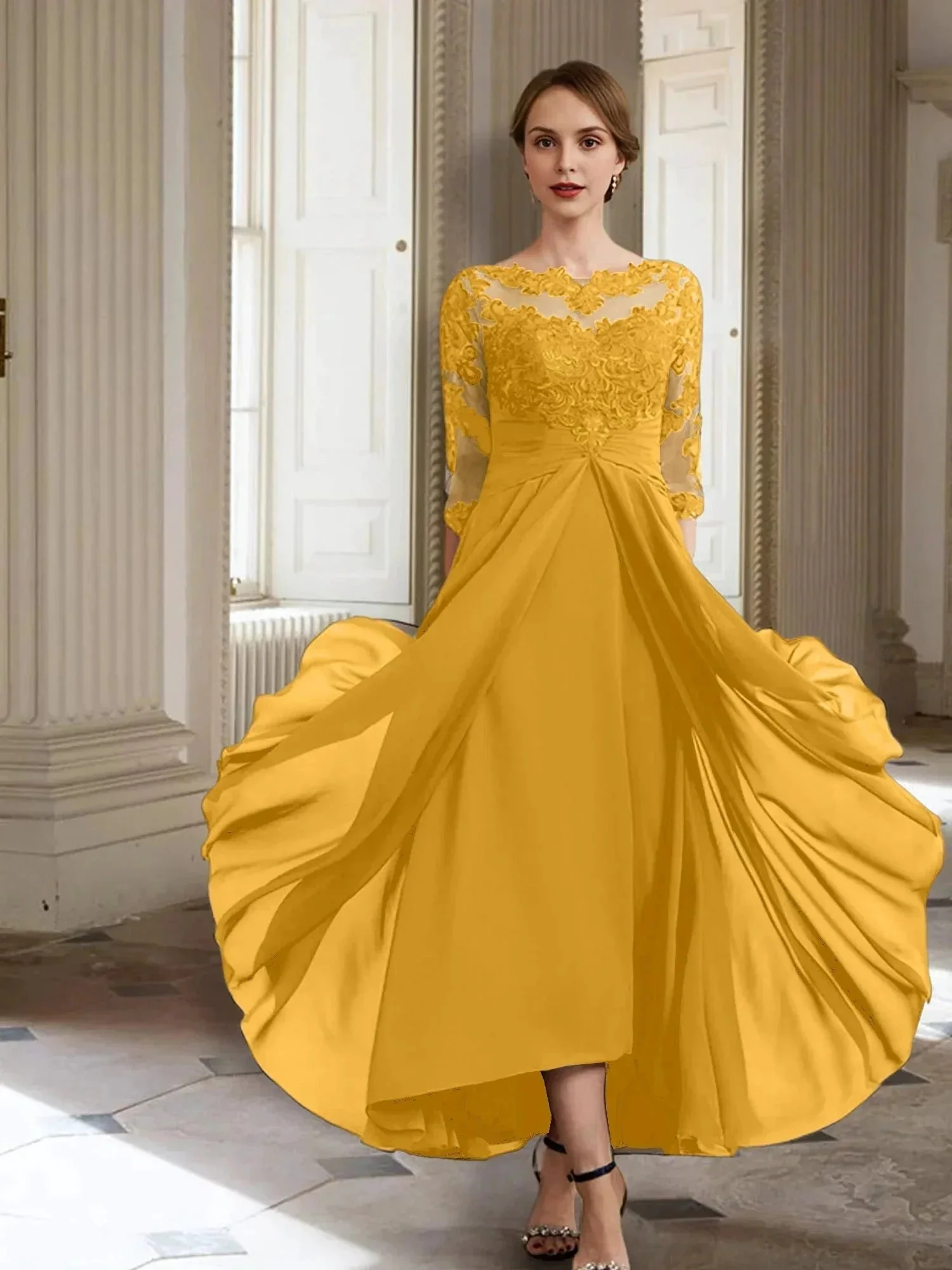 A-Line/Princess Long Sleeves Mother of the Bride Dresses with Applique - Image 107