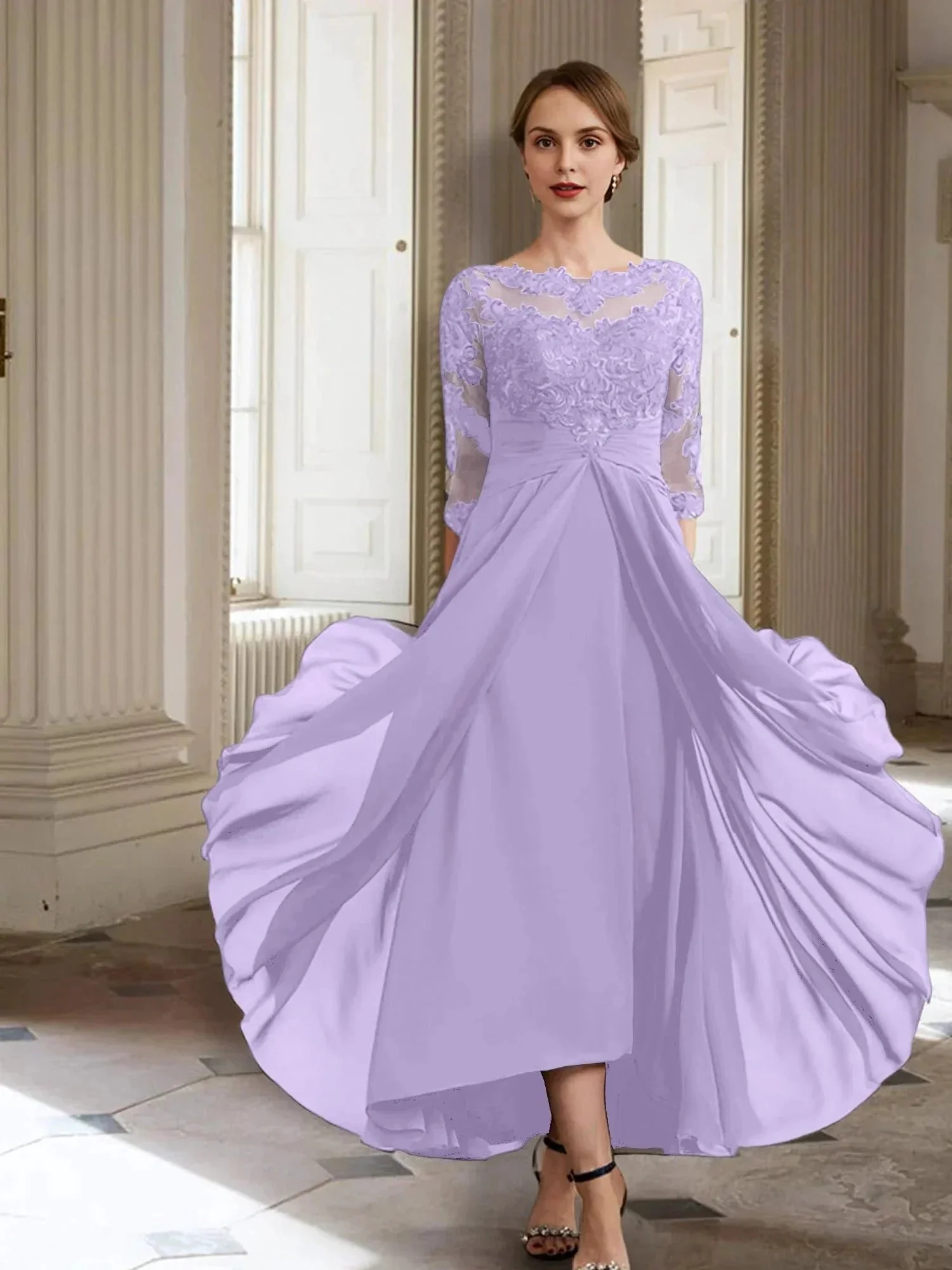 A-Line/Princess Long Sleeves Mother of the Bride Dresses with Applique - Image 111
