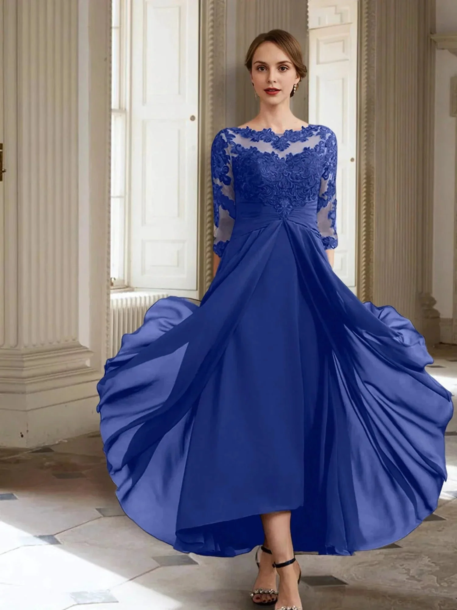A-Line/Princess Long Sleeves Mother of the Bride Dresses with Applique - Image 16