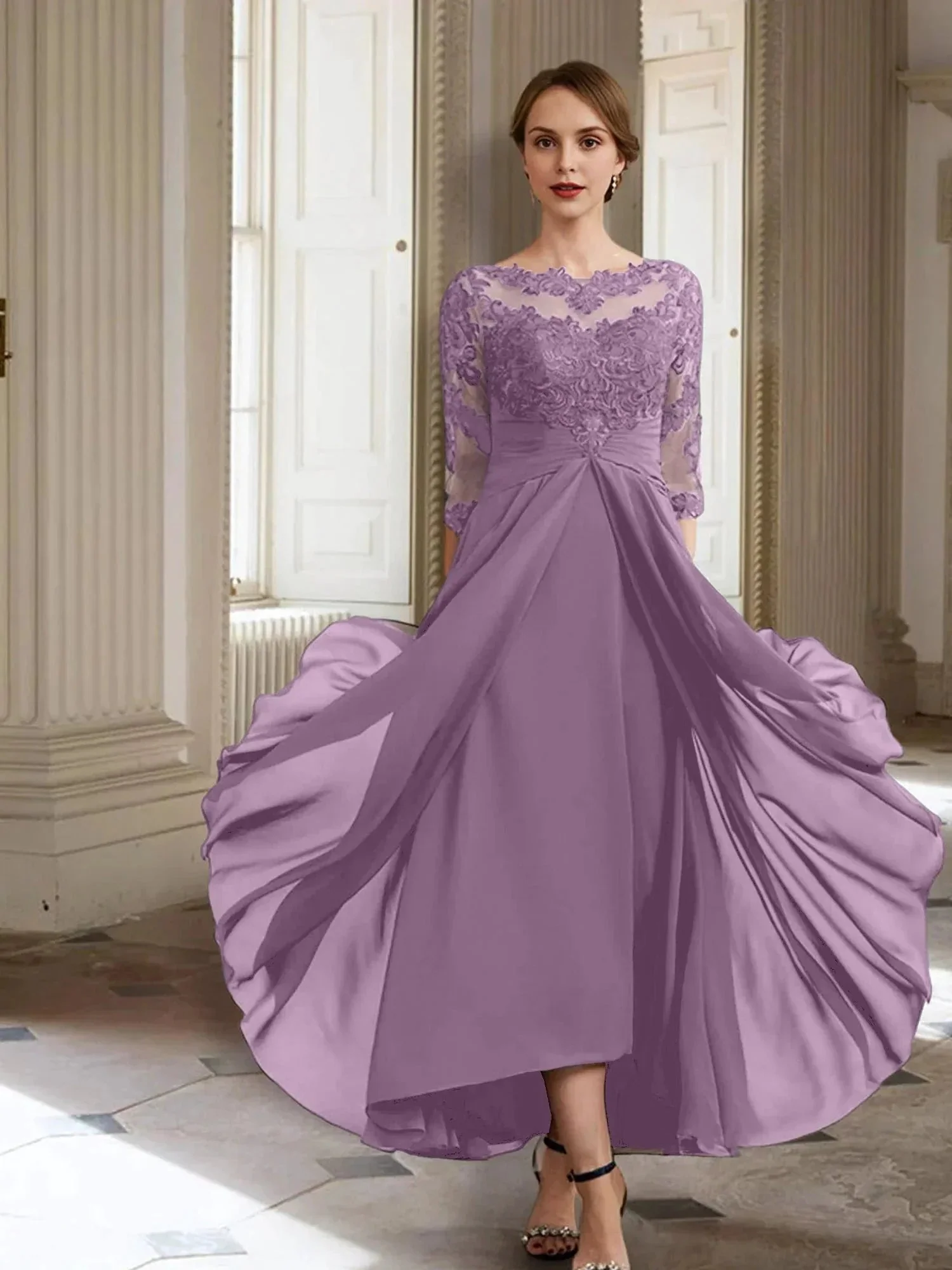 A-Line/Princess Long Sleeves Mother of the Bride Dresses with Applique - Image 19