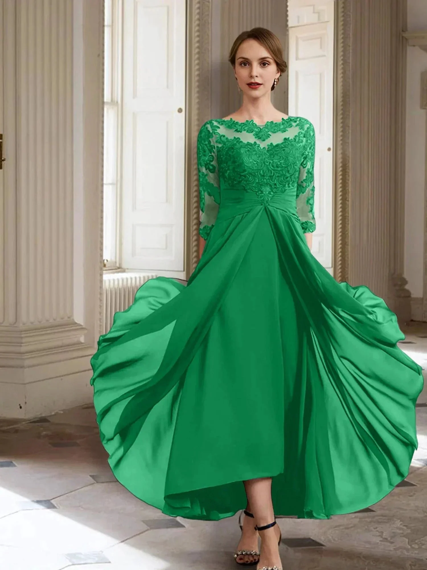 A-Line/Princess Long Sleeves Mother of the Bride Dresses with Applique - Image 27