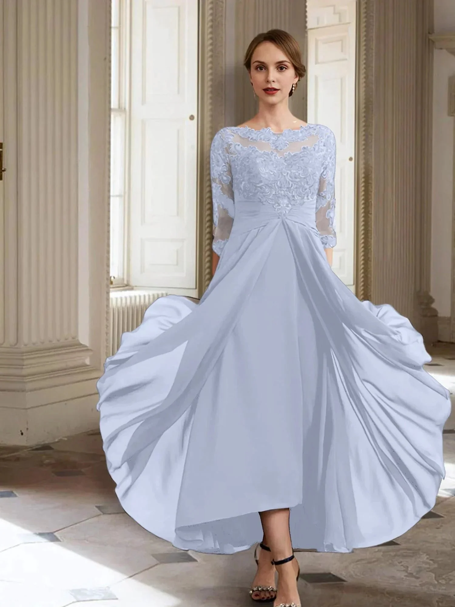 A-Line/Princess Long Sleeves Mother of the Bride Dresses with Applique - Image 29