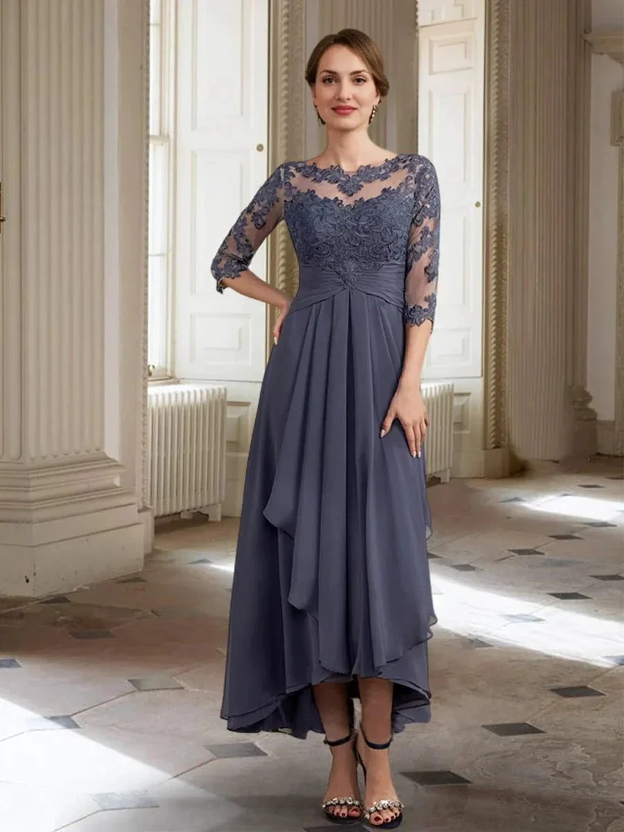 A-Line/Princess Long Sleeves Mother of the Bride Dresses with Applique - Image 3