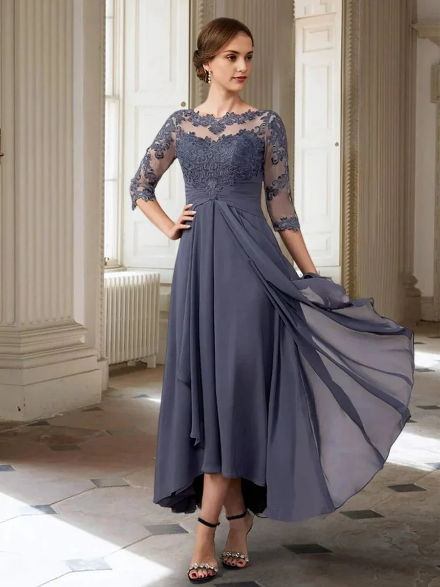 A-Line/Princess Long Sleeves Mother of the Bride Dresses with Applique - Image 4
