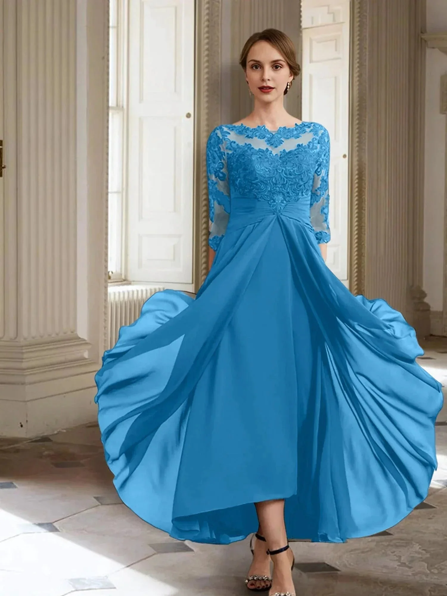 A-Line/Princess Long Sleeves Mother of the Bride Dresses with Applique - Image 41