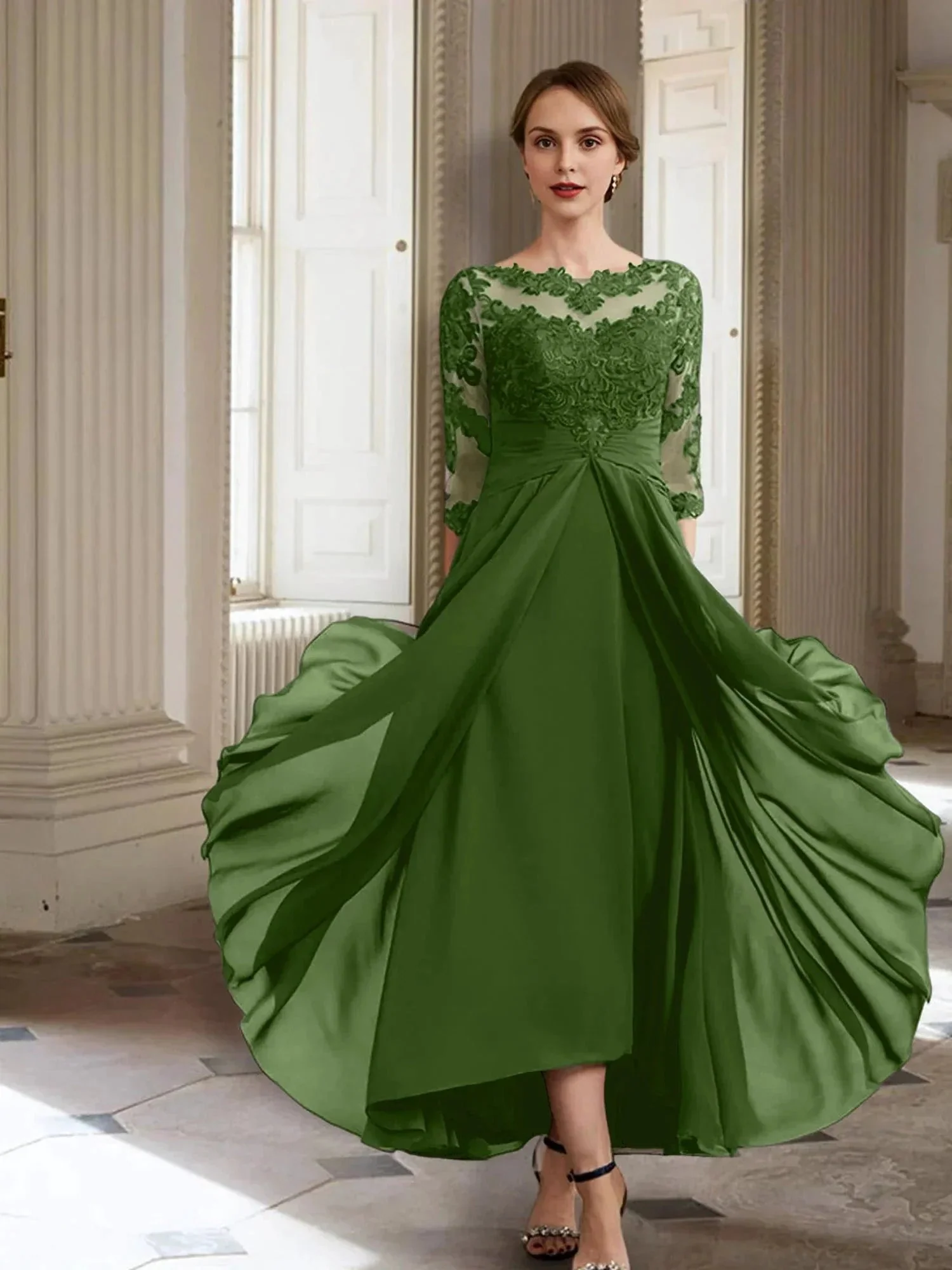 A-Line/Princess Long Sleeves Mother of the Bride Dresses with Applique - Image 43