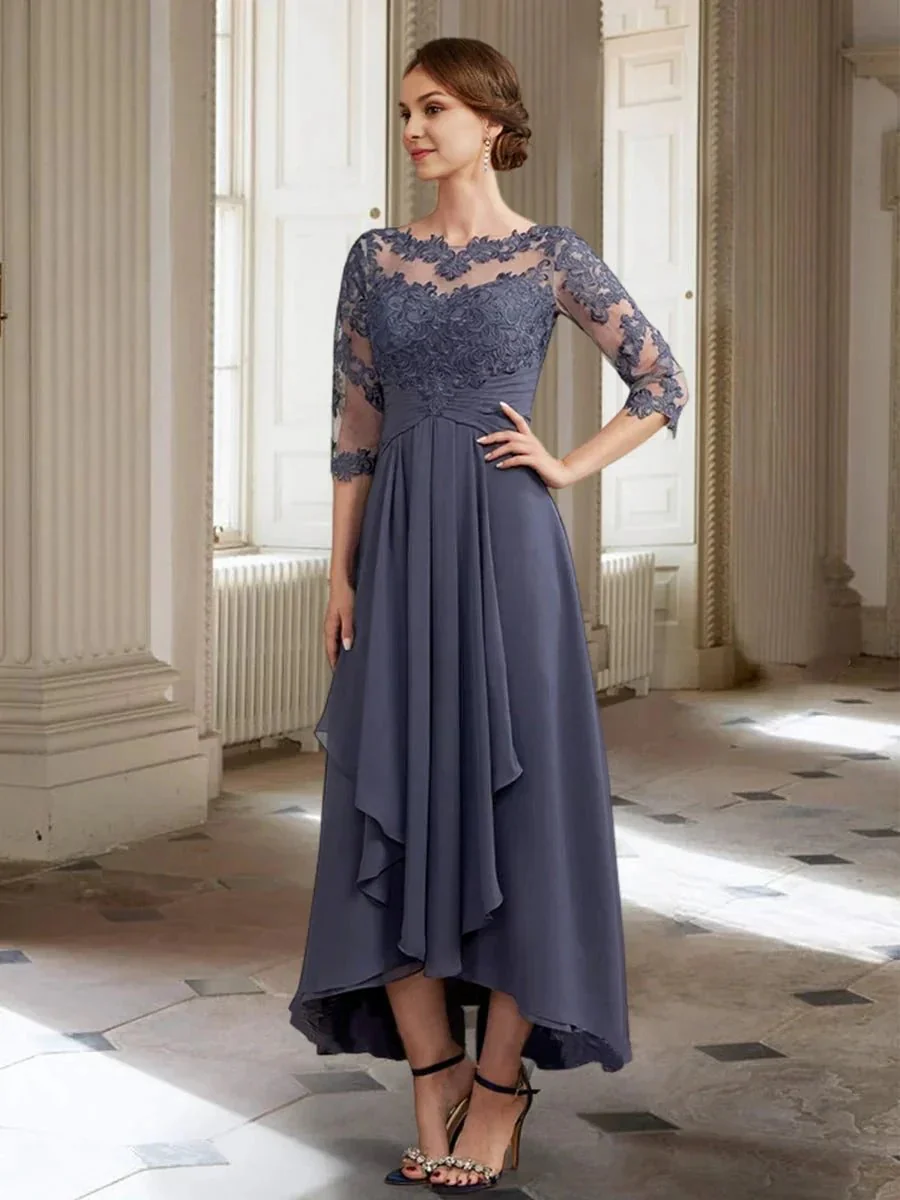 A-Line/Princess Long Sleeves Mother of the Bride Dresses with Applique - Image 5