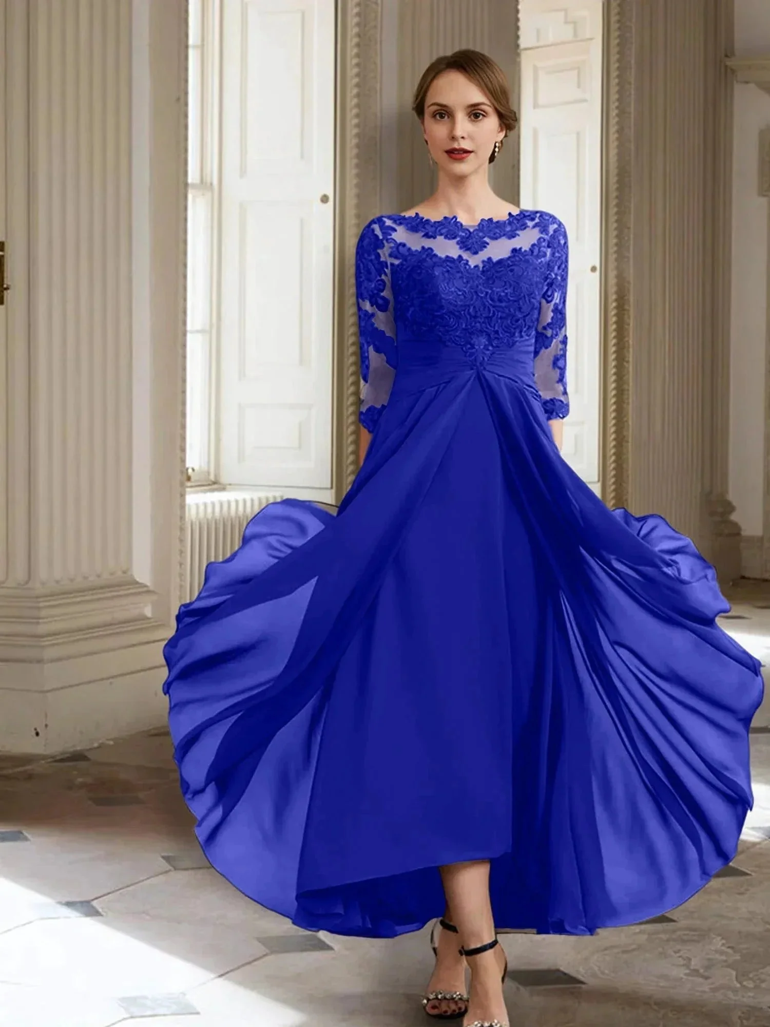 A-Line/Princess Long Sleeves Mother of the Bride Dresses with Applique - Image 52