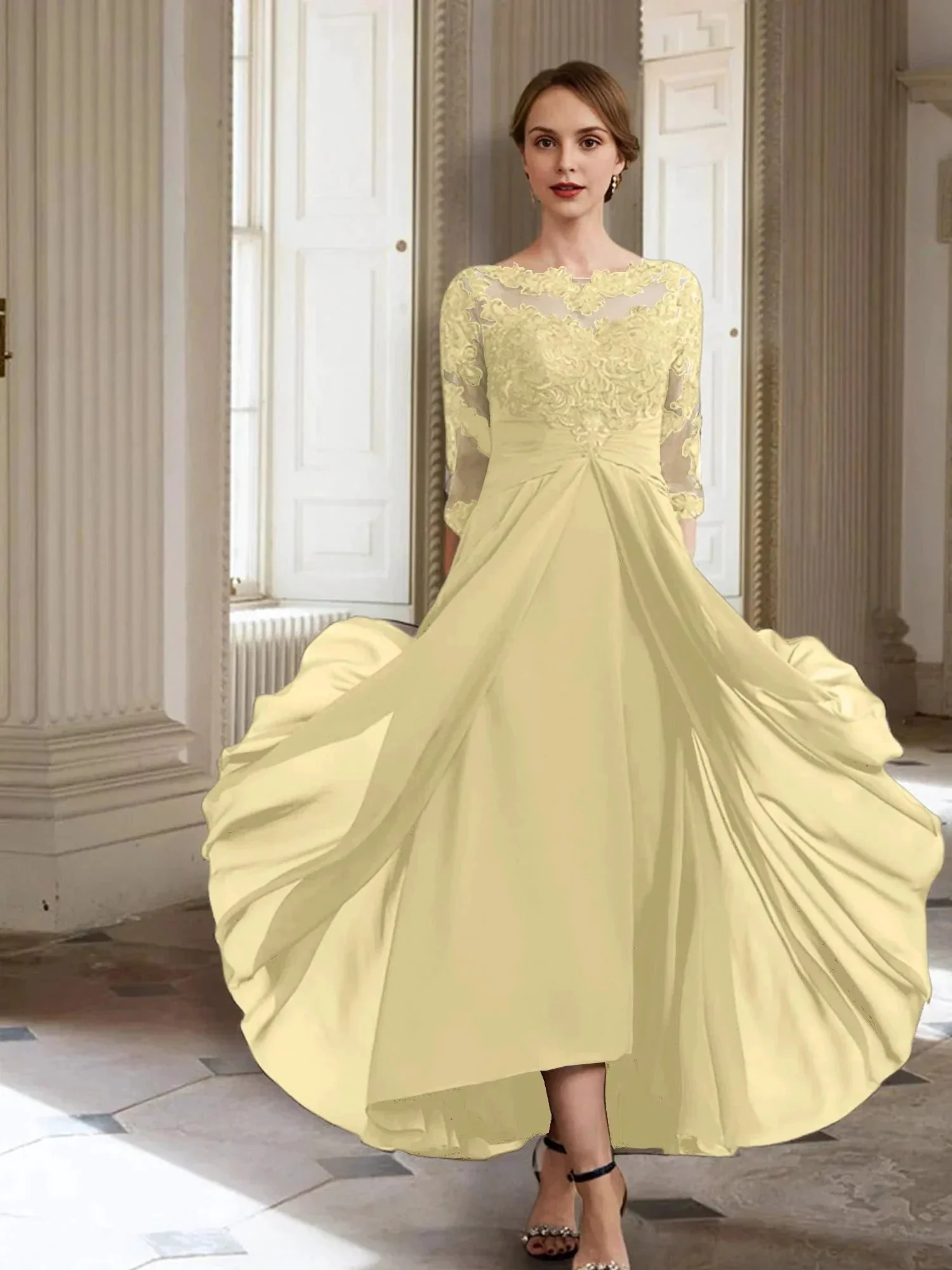 A-Line/Princess Long Sleeves Mother of the Bride Dresses with Applique - Image 68