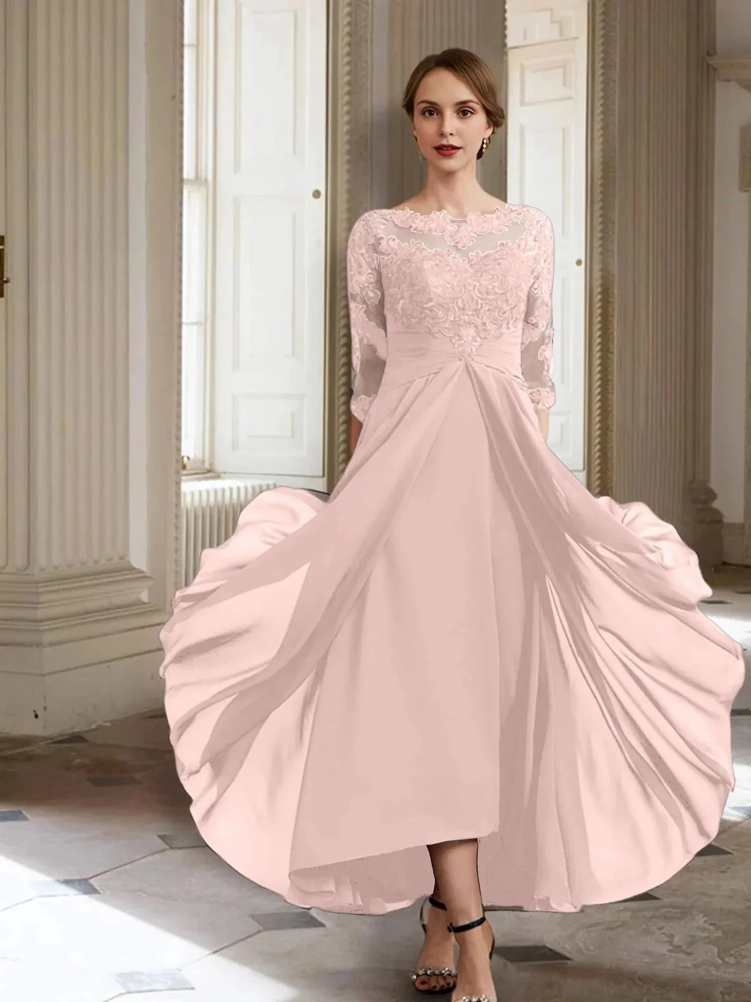 A-Line/Princess Long Sleeves Mother of the Bride Dresses with Applique - Image 72