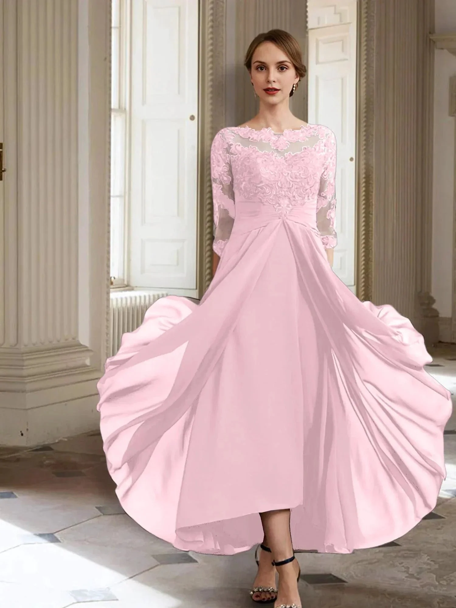 A-Line/Princess Long Sleeves Mother of the Bride Dresses with Applique - Image 73
