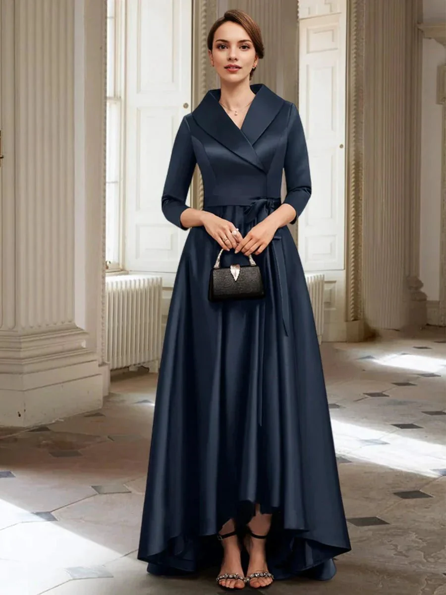 A-Line/Princess Long Sleeves Mother of the Bride Dresses with Pockets & Belt - Image 3