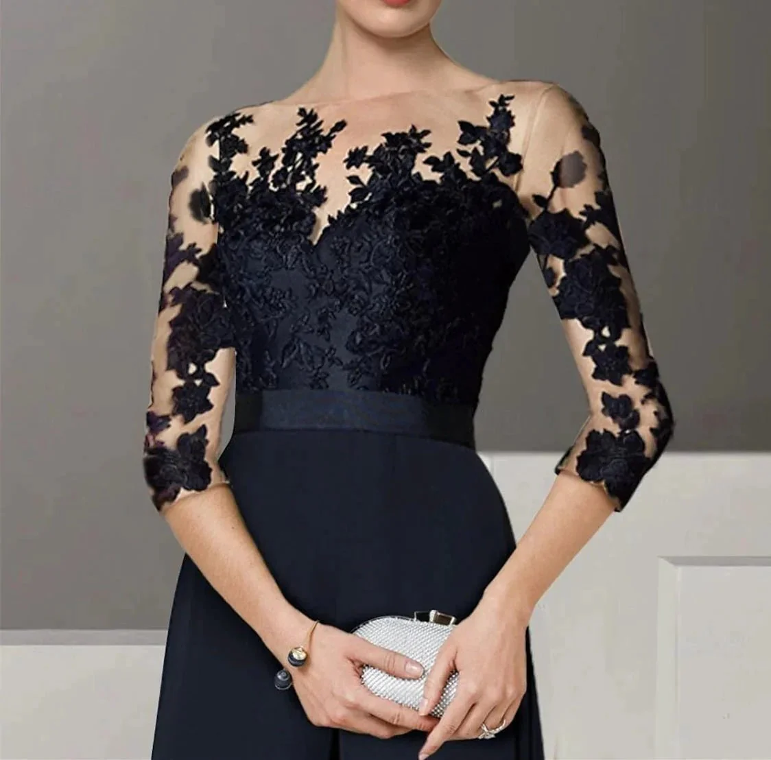 A-Line/Princess Mother of the Bride Dresses with Applique - Image 4