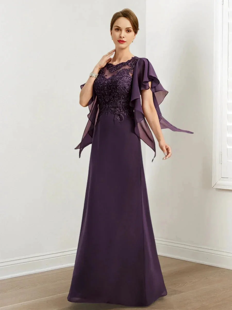 A-Line/Princess Mother of the Bride Dresses with Applique - Image 4