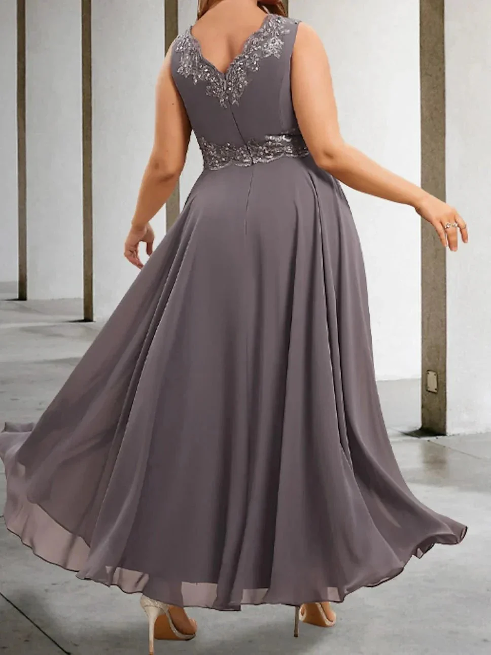 A-Line/Princess Mother of the Bride Dresses with Applique & Sequins - Image 2