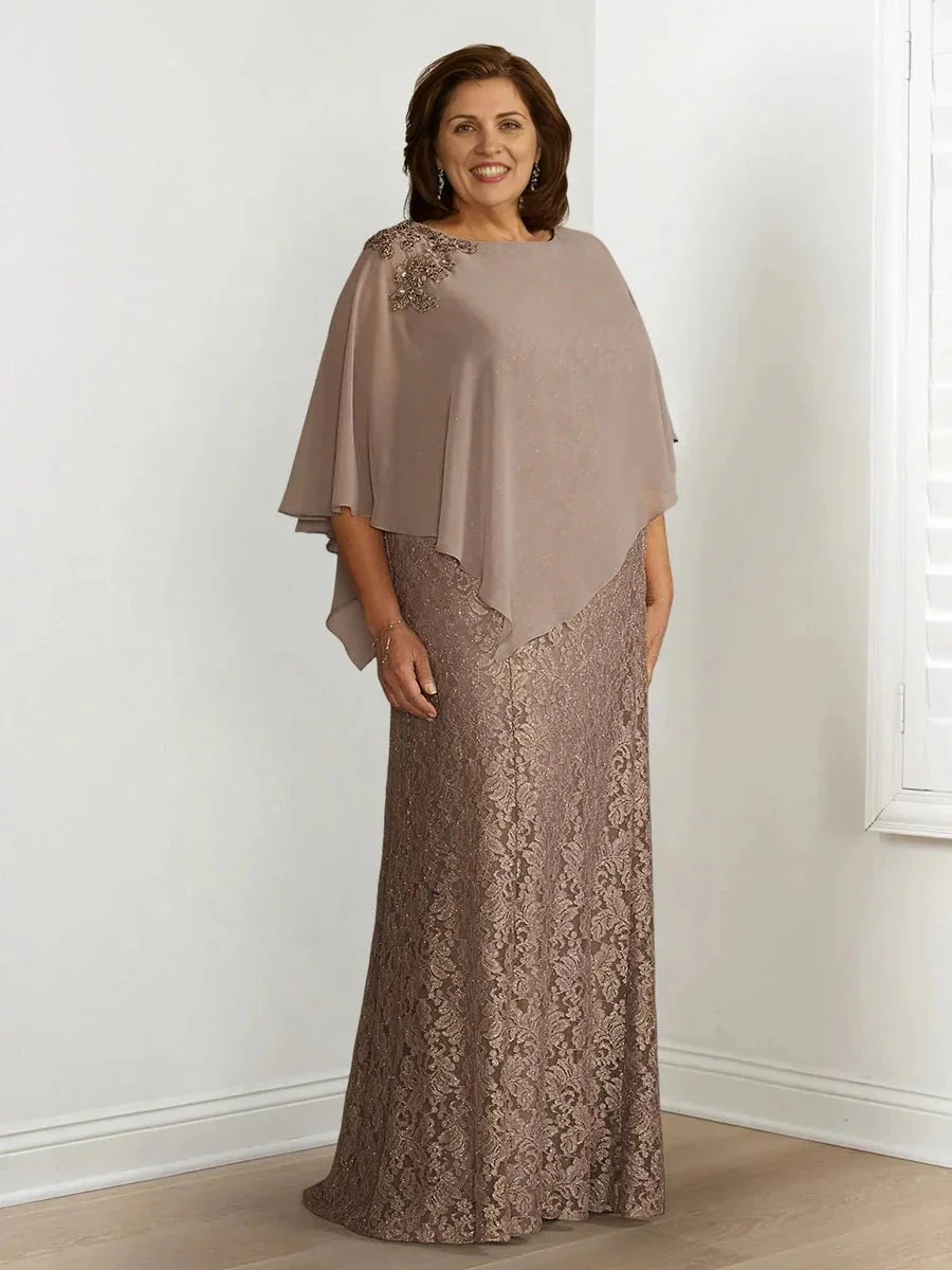 A-Line/Princess Mother of the Bride Dresses with Applique & Wraps - Image 4