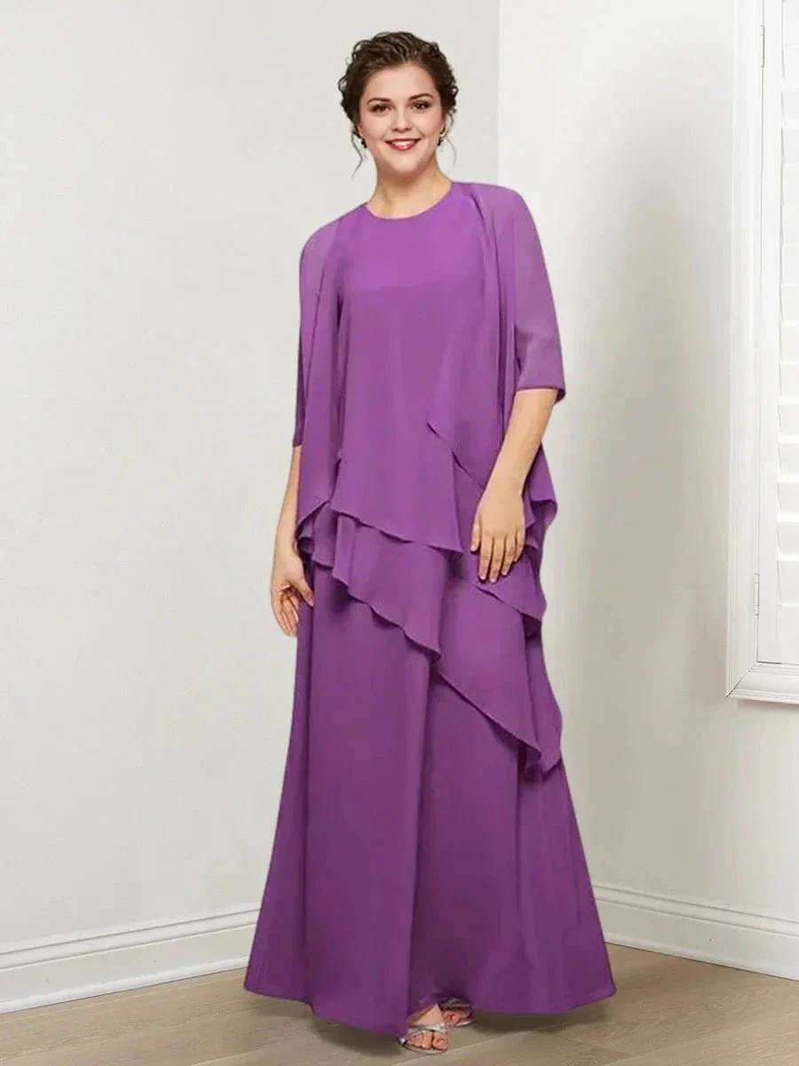 A-Line/Princess Mother of the Bride Dresses with Ruffles & Jacket - Image 7