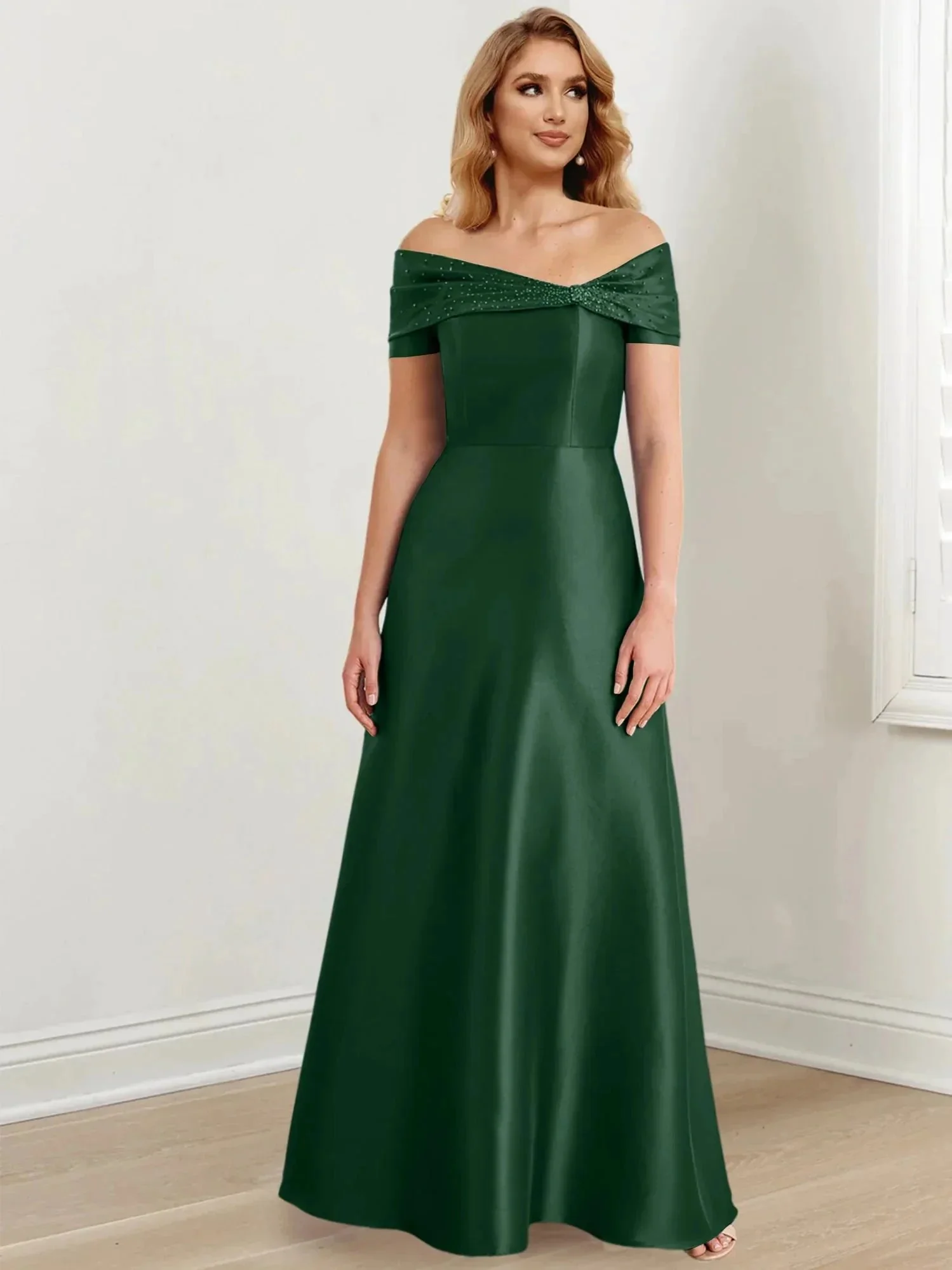 A-Line/Princess Off-the-Shoulder Floor-Length Mother of the Bride Dresses - Image 13