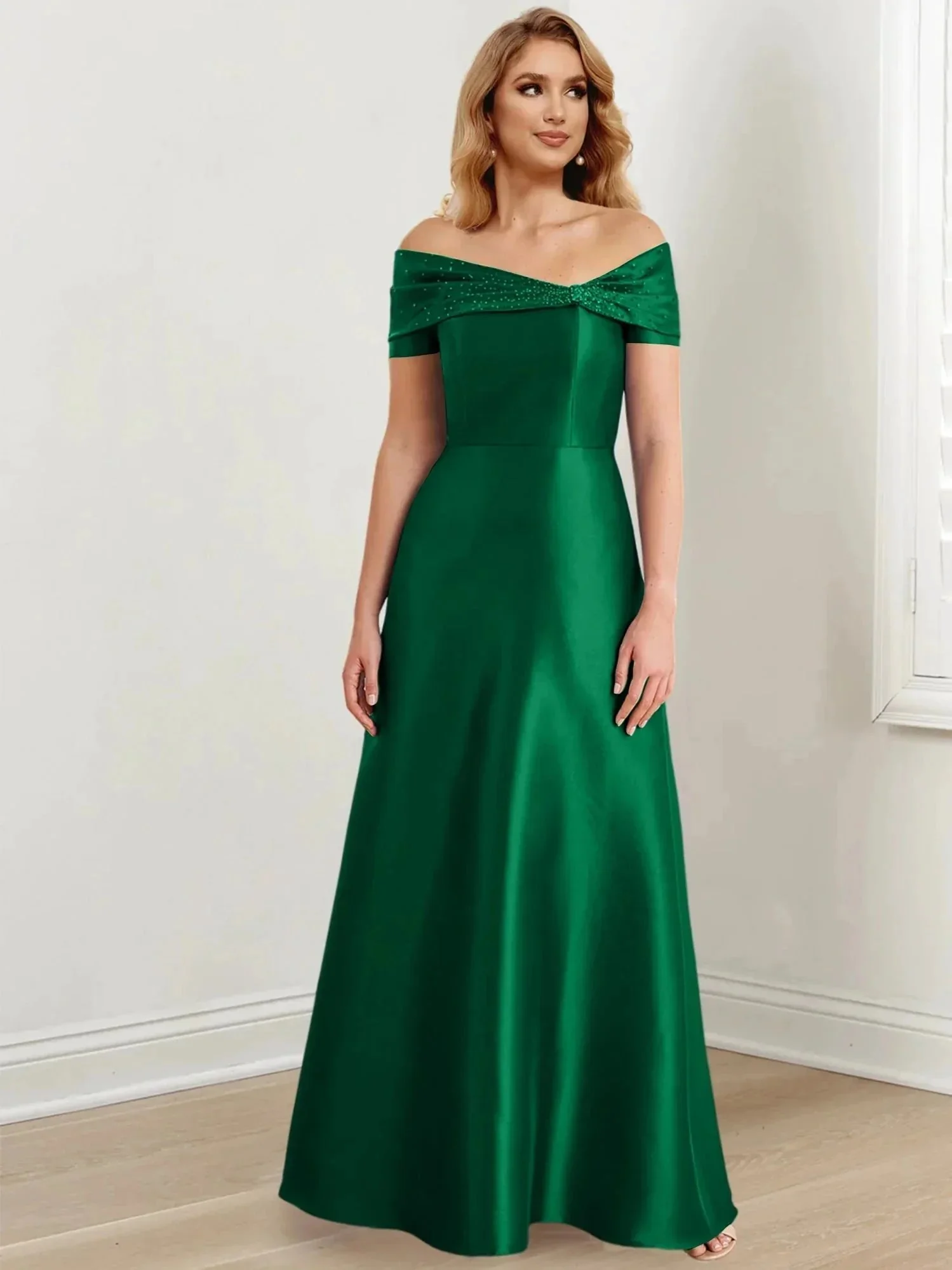 A-Line/Princess Off-the-Shoulder Floor-Length Mother of the Bride Dresses - Image 19