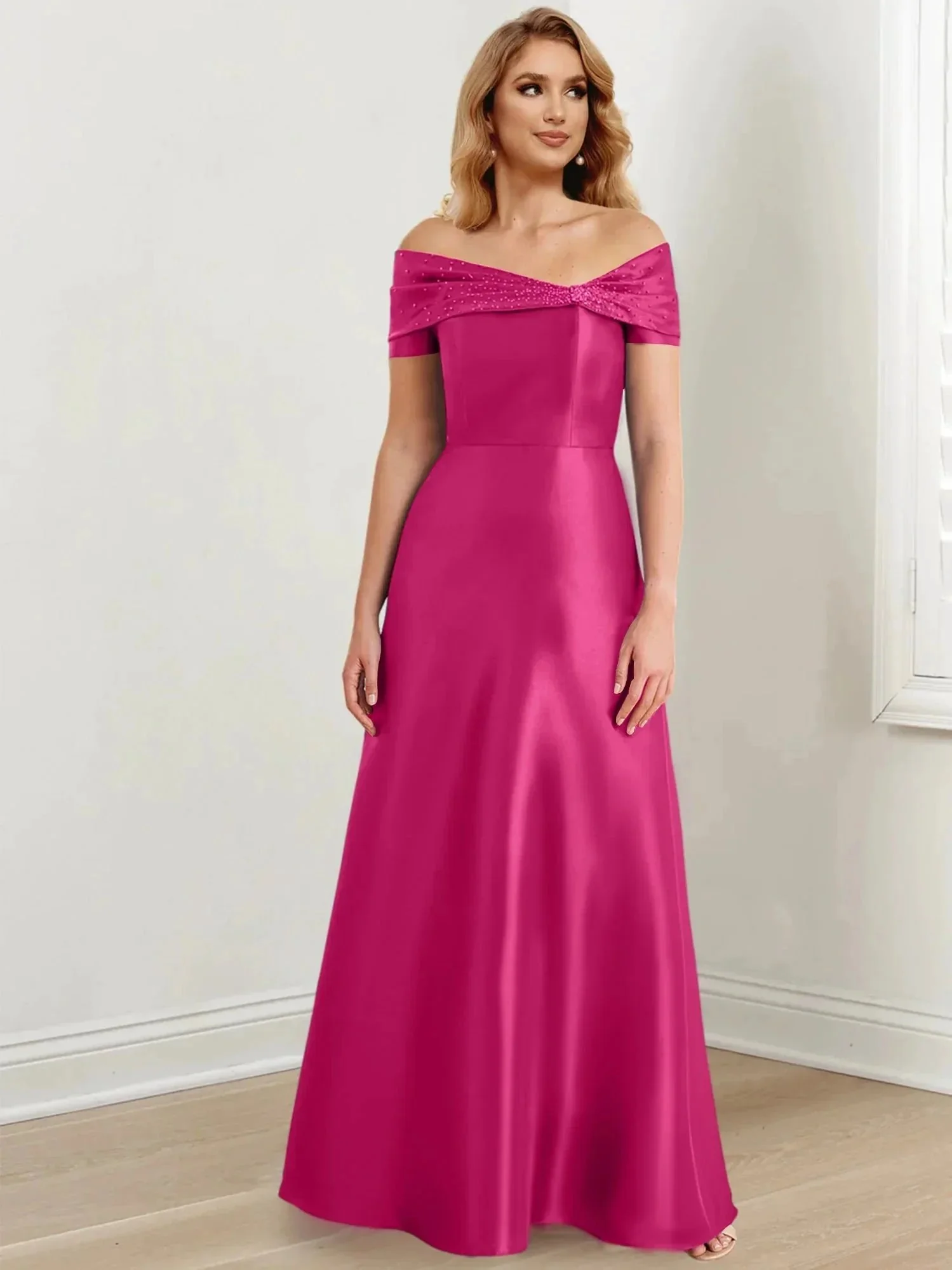 A-Line/Princess Off-the-Shoulder Floor-Length Mother of the Bride Dresses - Image 21
