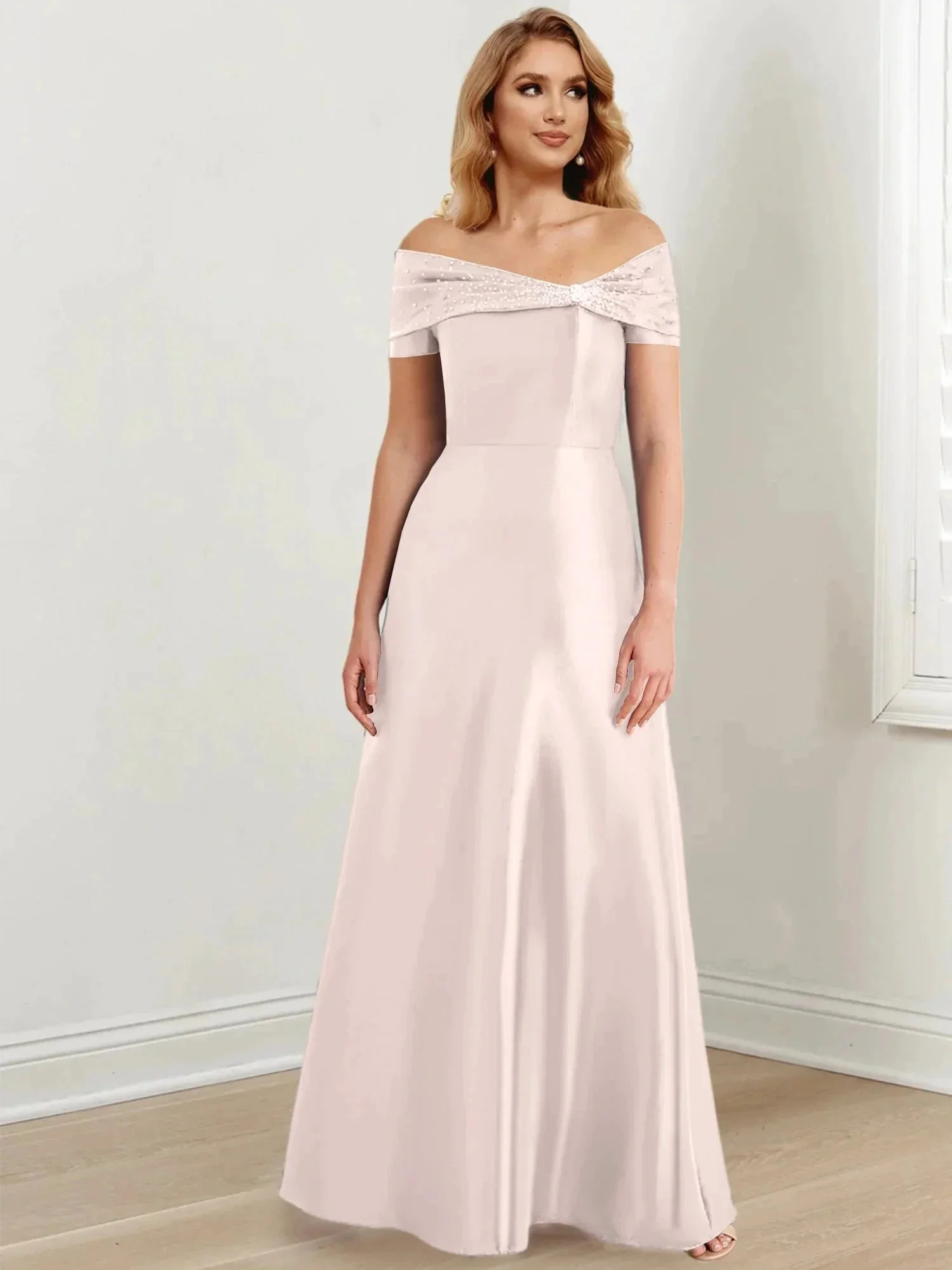 A-Line/Princess Off-the-Shoulder Floor-Length Mother of the Bride Dresses - Image 50