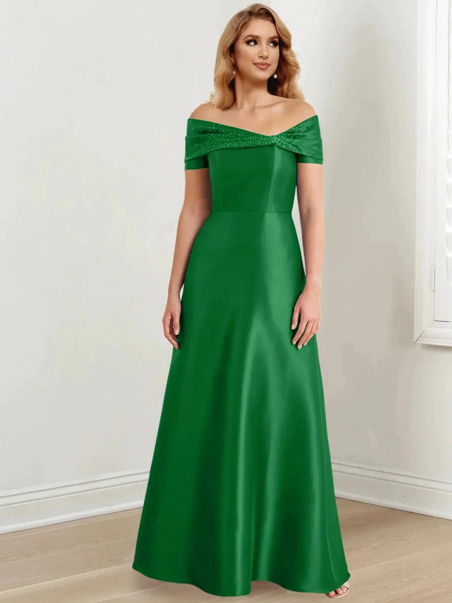 A-Line/Princess Off-the-Shoulder Floor-Length Mother of the Bride Dresses - Image 88