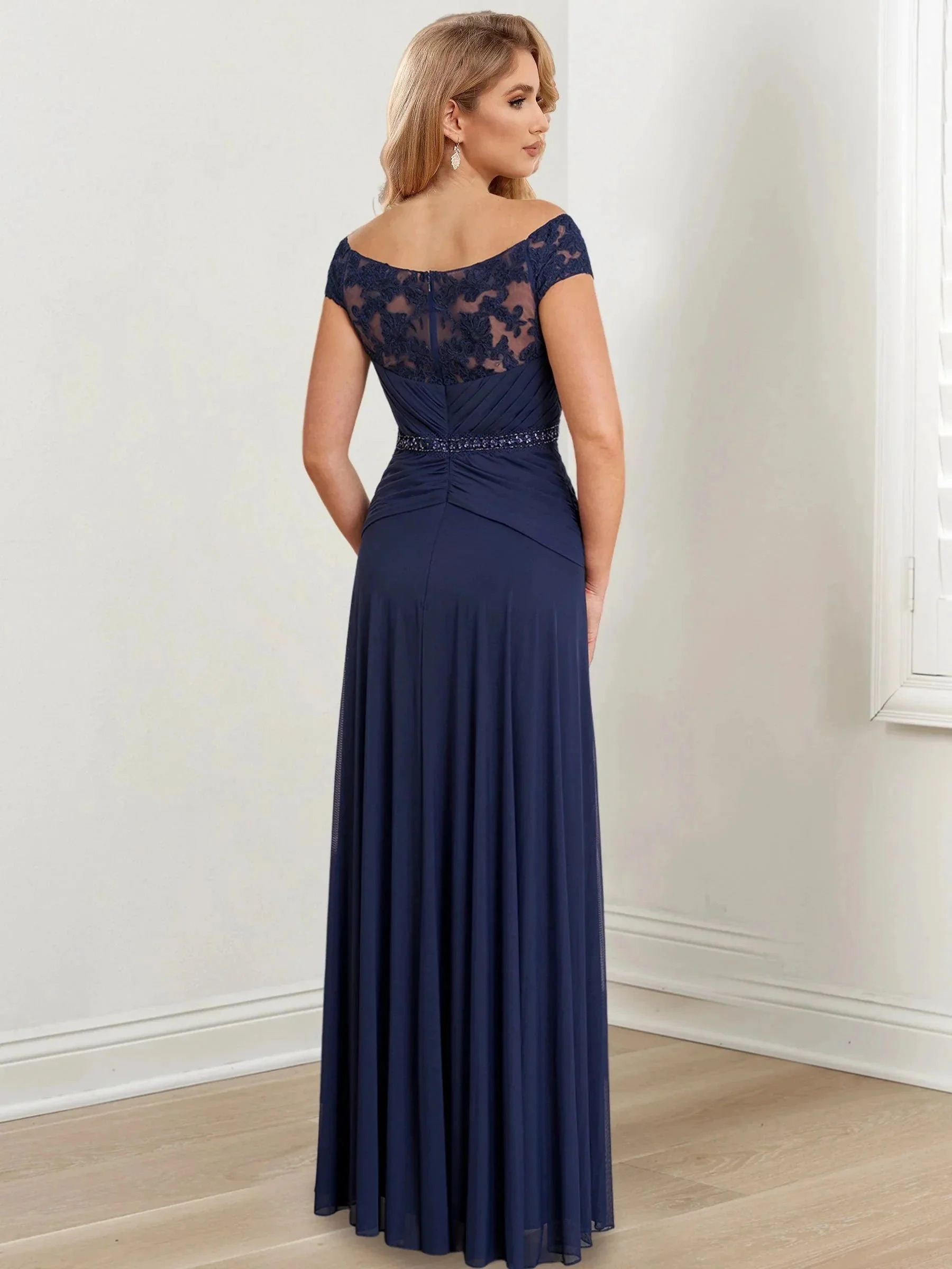 A-Line/Princess Off-the-Shoulder Floor-Length Mother of the Bride Dresses - Image 2