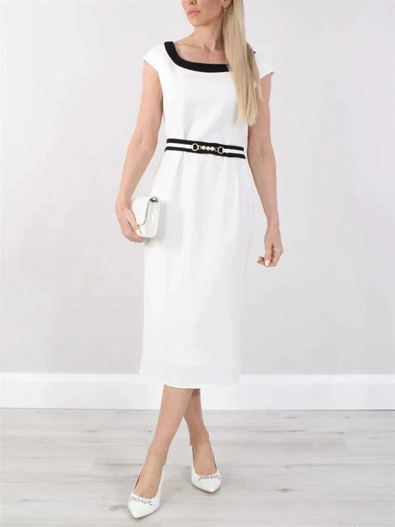 A-Line/Princess Round Neck Tea-Length Mother of the Bride Dresses - Image 4