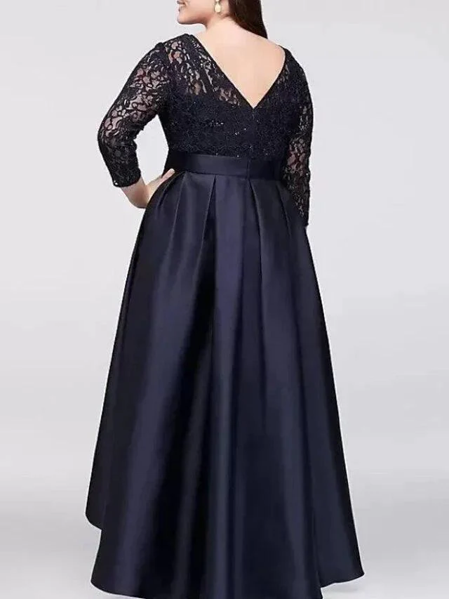 A-Line/Princess Scoop Asymmetrical Mother of the Bride Dresses - Image 2