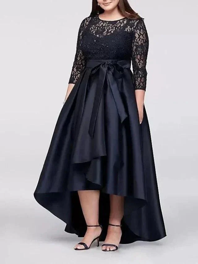 A-Line/Princess Scoop Asymmetrical Mother of the Bride Dresses - Image 3