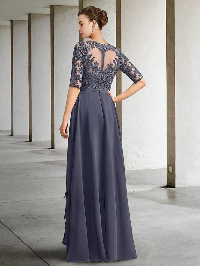 A-Line/Princess Scoop Floor-Length Mother of the Bride Dresses - Image 2
