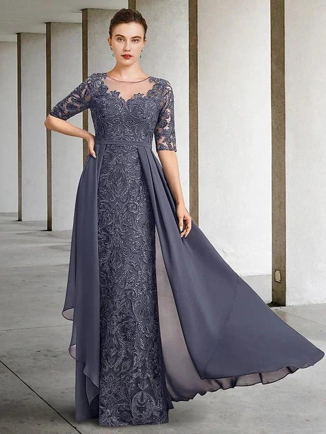 A-Line/Princess Scoop Floor-Length Mother of the Bride Dresses - Image 3