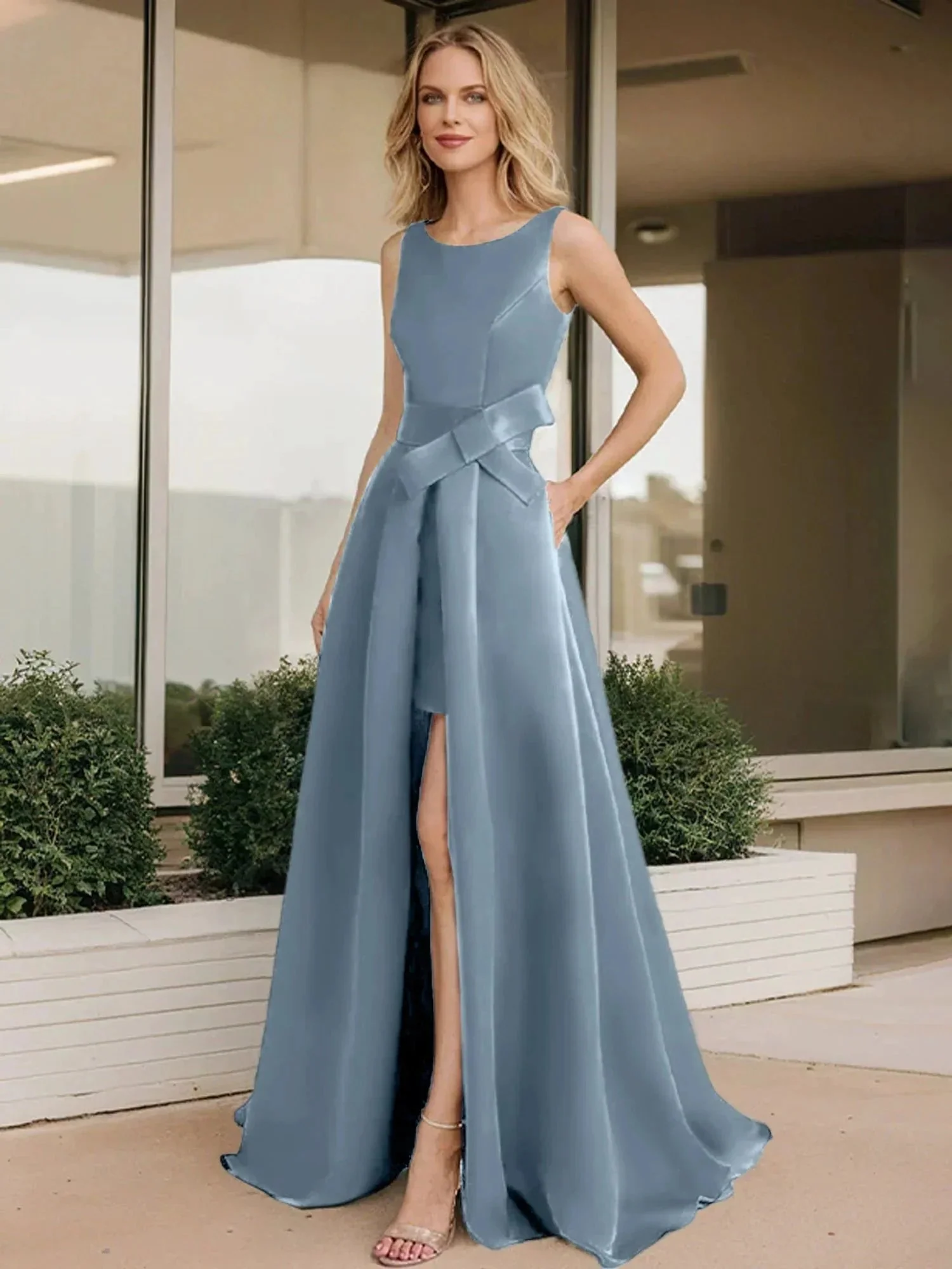 A-Line/Princess Scoop Mother of the Bride Dresses - Image 10
