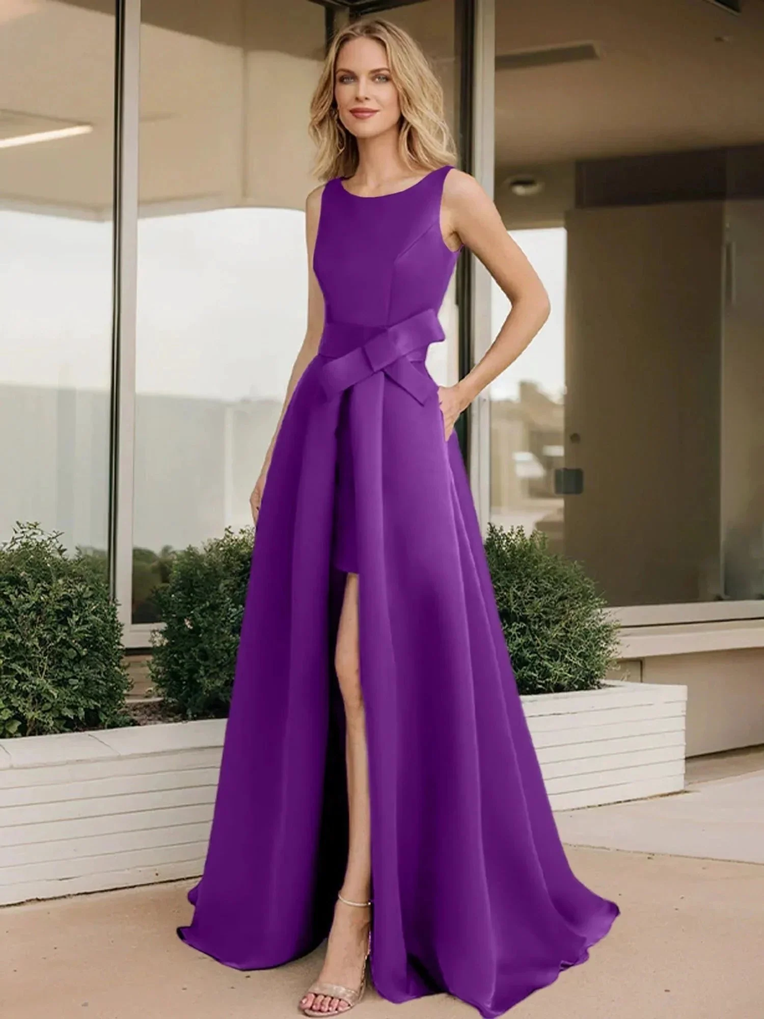 A-Line/Princess Scoop Mother of the Bride Dresses - Image 14