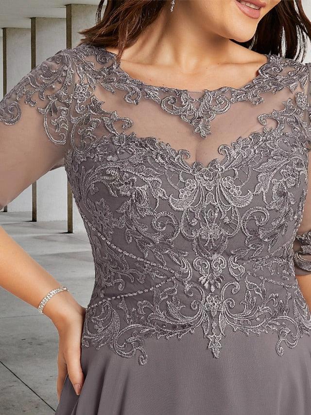 A-Line/Princess Scoop Tea-Length Mother of the Bride Dresses - Image 3