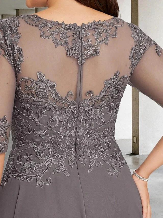 A-Line/Princess Scoop Tea-Length Mother of the Bride Dresses - Image 4